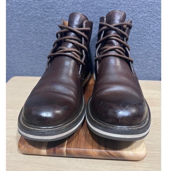 John Varvatos Mens Chukka Boots Distressed Leather Finish Brown Size 10M - Picture 2 of 10